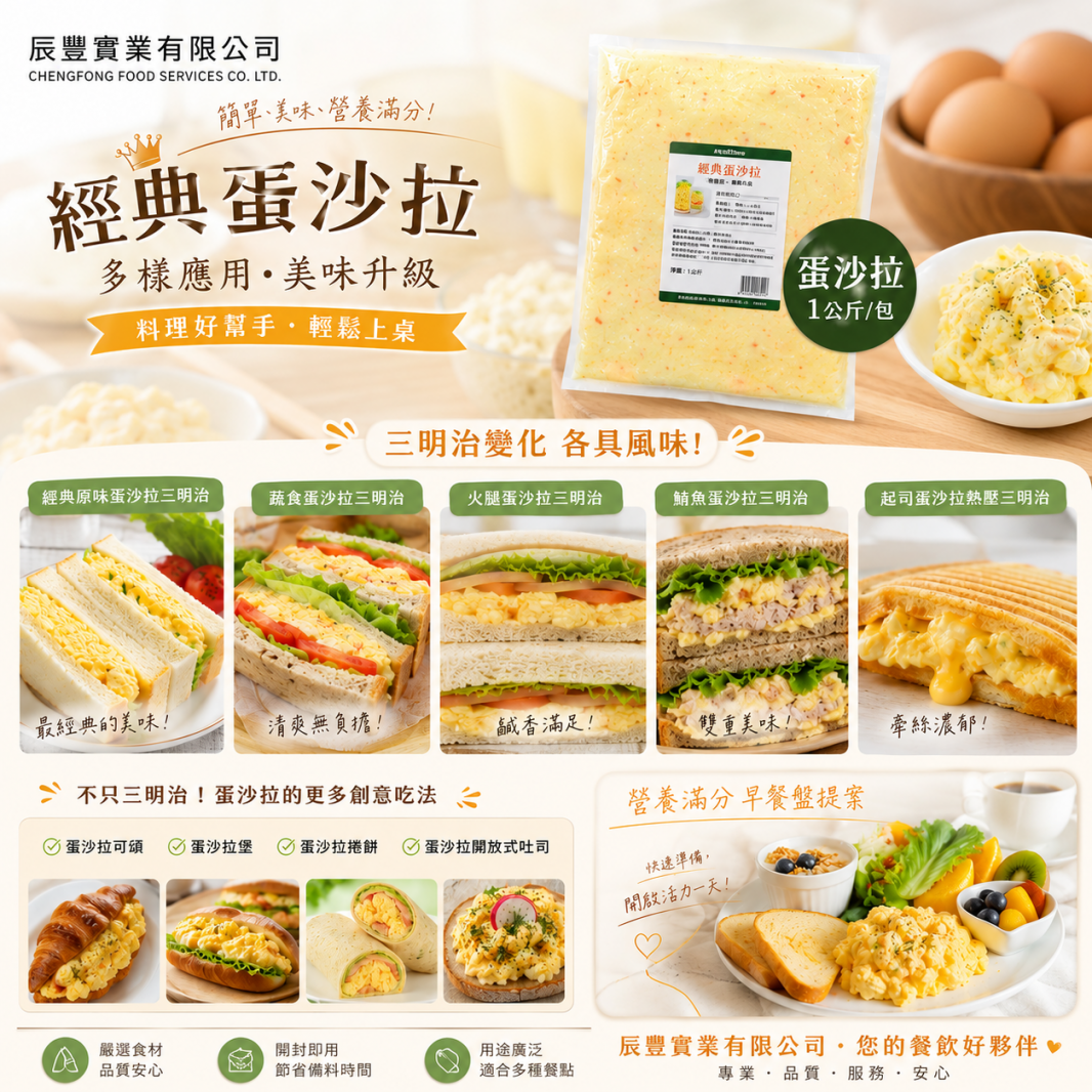 ✨缺工時代，讓蛋沙拉幫您省工、省時、省成本！  還在每天煮蛋、剝蛋、切蛋、拌沙拉嗎？?  